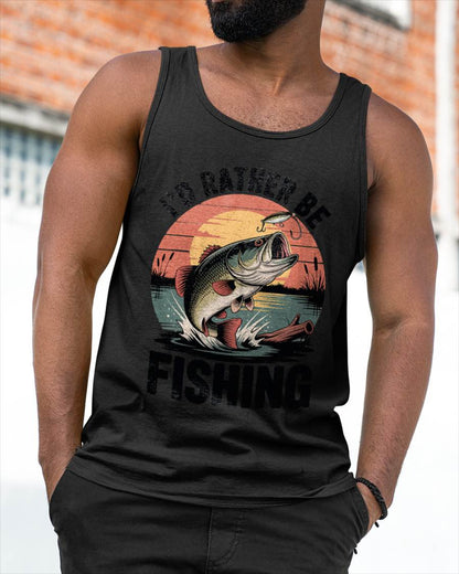 Id Rather Be Fishing Largemouth Bass Fish Jokes Funny T-Shirt