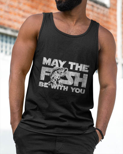 May The Fish with You his Funny Fishing sci-fi Gift T-Shirt