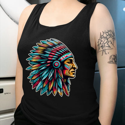 Native American T-Shirts, Vintage Native American Unisex T-Shirt/Hoodie/Sweatshirt HLT00 - Native American Indian Headdress Chief Feathers Indigenous T-Shirt (1)