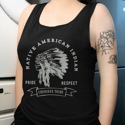 Native American T-Shirts, Vintage Native American Unisex T-Shirt/Hoodie/Sweatshirt HLT00 - American Flag - Cherokee Tribe Native American Indian Pride Respect Design T-Shirt (1)
