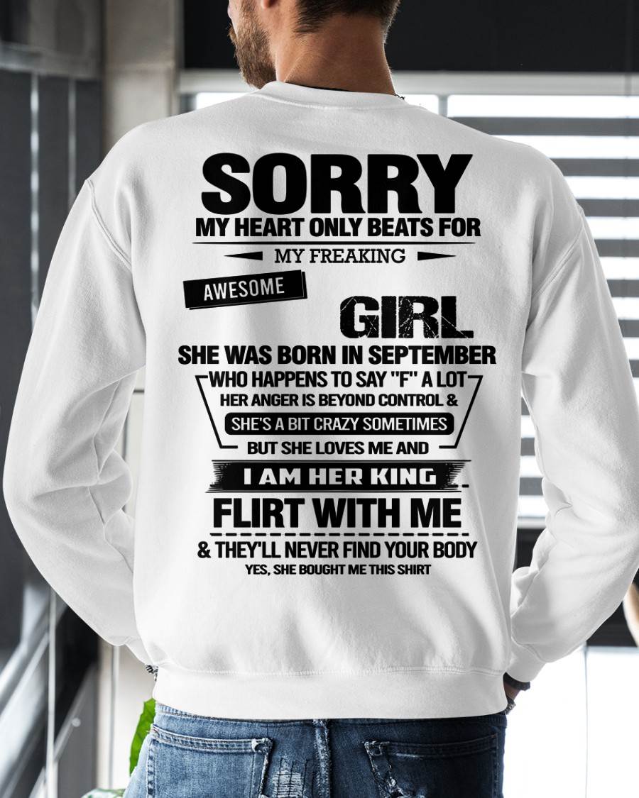 SEPTEMBER - SORRY MY HEART ONLY BEATS FOR MY FREAKING AWESOME GIRL - FROM WIFE - NINA09 (SKU26T-01-59-09)