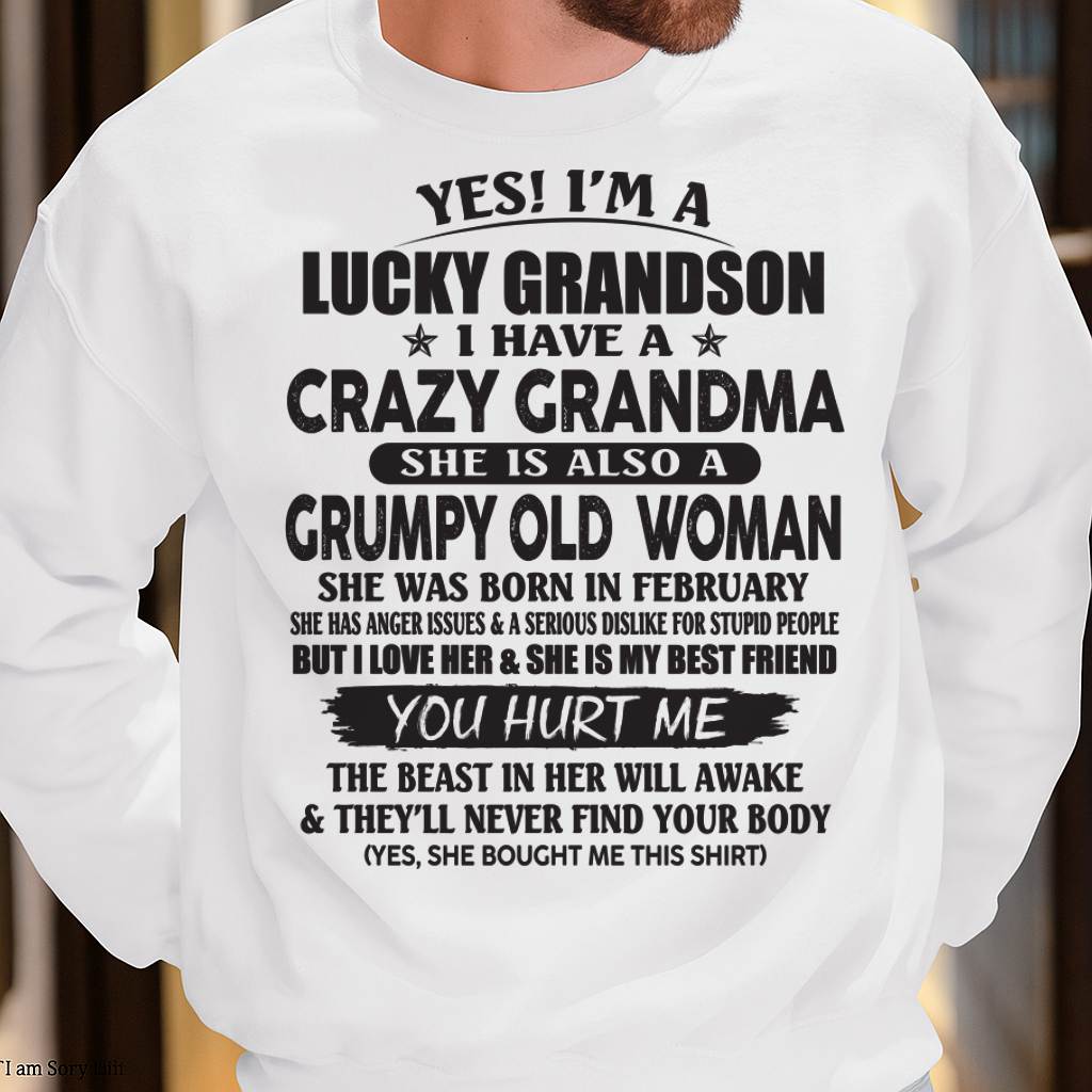 FEBRUARY - LUCKY GRANDSON OF CRAZY GRANDMA -  FROM GRANDMA - NINA02 (SKU10-173-02)