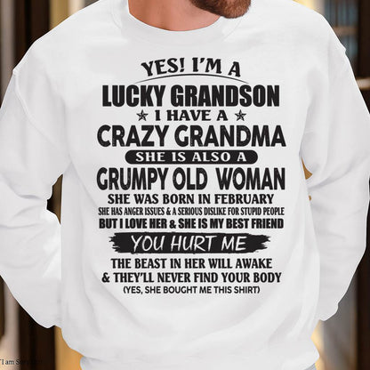 FEBRUARY - LUCKY GRANDSON OF CRAZY GRANDMA -  FROM GRANDMA - NINA02 (SKU10-173-02)