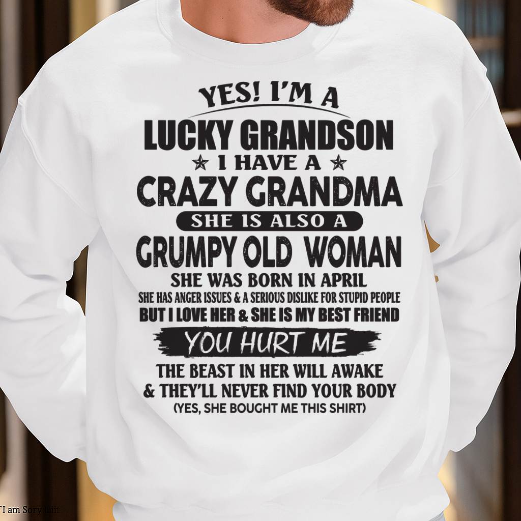 APRIL - LUCKY GRANDSON OF CRAZY GRANDMA -  FROM GRANDMA - NINA04 (SKU10-173-04)