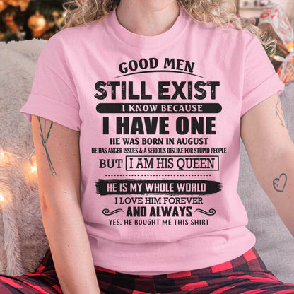 August - Good Men Still Exist - Perfect Gift For Girlfriend, Wife From Husband - NINA08 (SKU07-166-08)