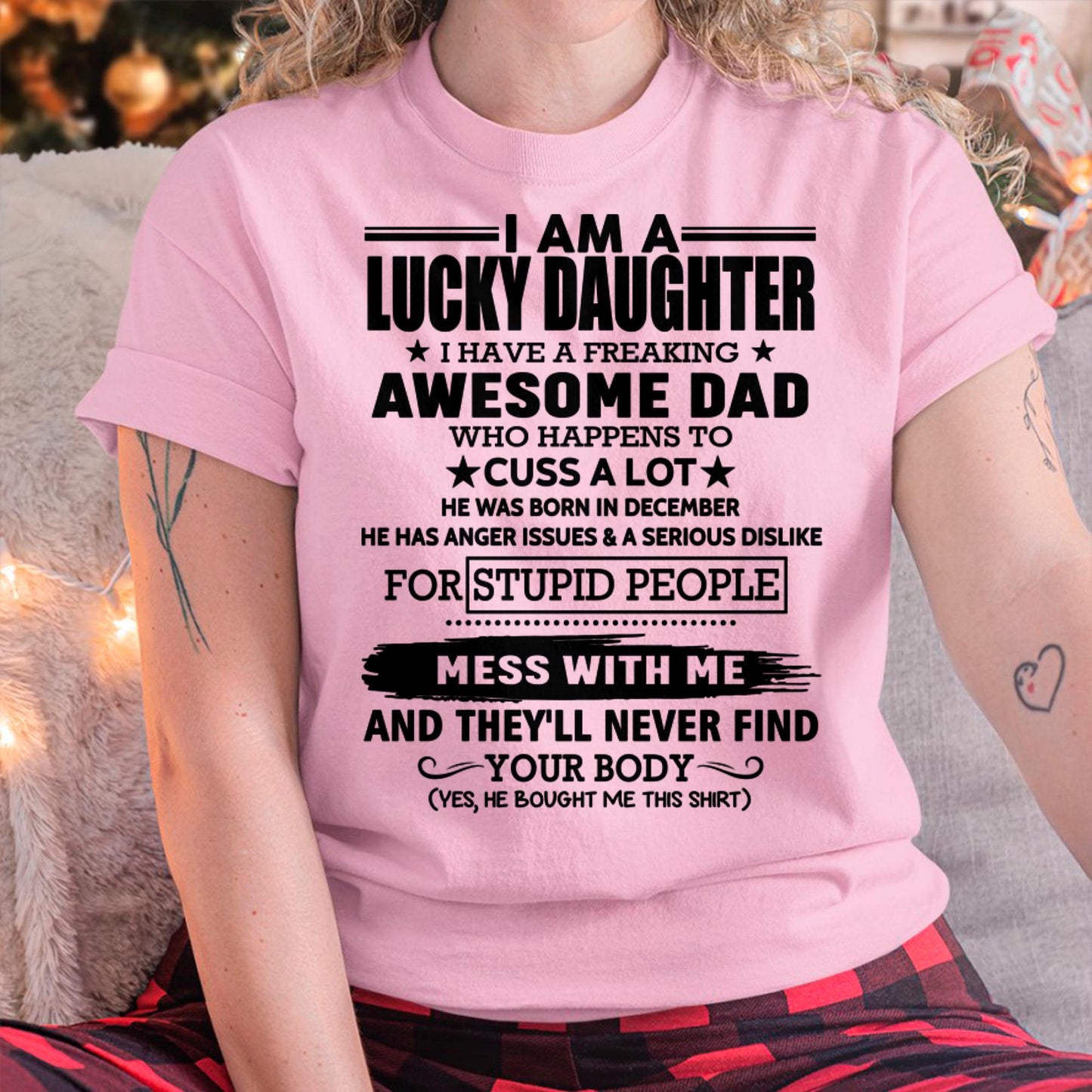 December - I'm Lucky Daughter - Gift for Daughter from Dad - NINA12 (SKU-T1406DD-12)