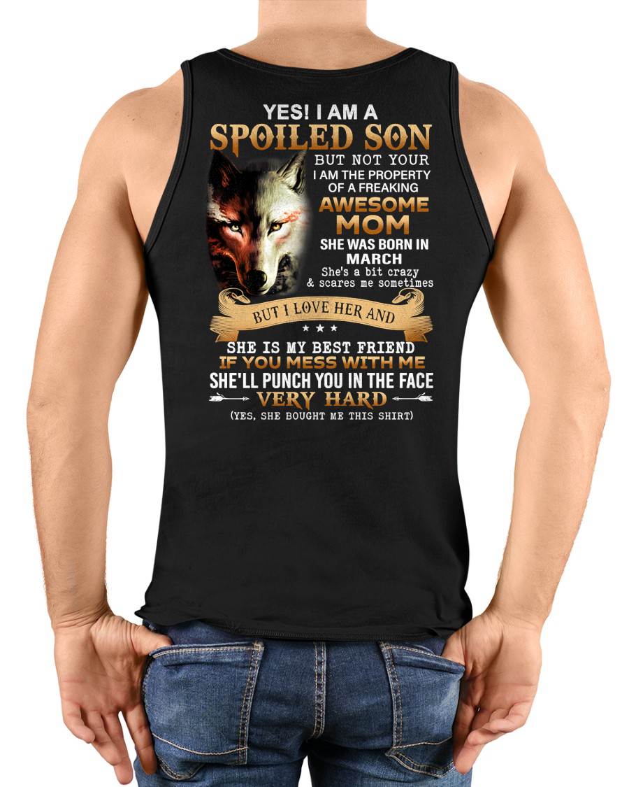 March - Lucky Son of Awesome Mom - Perfect Gift for Son From Mom - NINA03 (SKU10-128-03)
