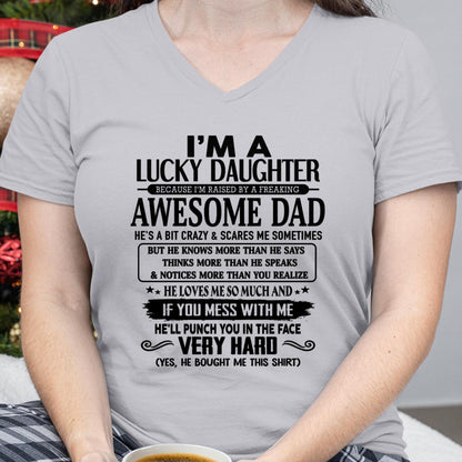 I'm Lucky Daughter - Gift for Daughter from Dad - NINA00 (SKU-TLUCKYDD-00)